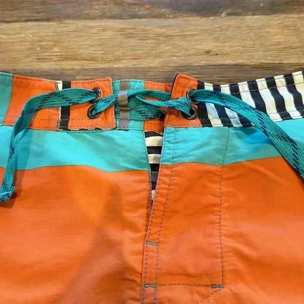 Patagonia Boys Size 14 Wavefarer Striped Cargo Board Shorts